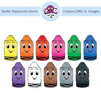 Pastel Classroon Decor - Crayons by Wats on the Wall | TPT