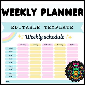 Preview of Pastel Colorful Weekly Schedule Planners Lesson Plans New Template