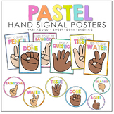 Pastel Colors Hand Signal Posters