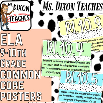 Preview of Pastel Common Core Literature & Informational Standards Posters (9-10)