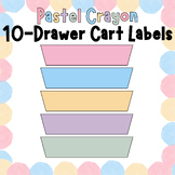 Pastel Crayon Theme 10-Drawer Cart Labels