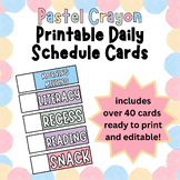 Pastel Crayon Theme Daily Schedule Cards