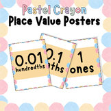 Pastel Crayon Theme Place Value Posters