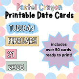Pastel Crayon Theme Printable Date Cards