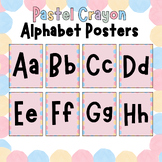 Pastel Crayon Themed Alphabet Posters