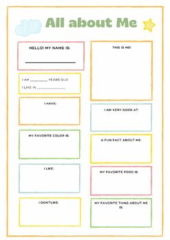 Pastel Cute All About Me Poster by lachache ilyes | TPT