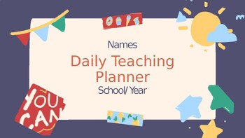 Preview of Pastel Cute Daily Teaching Planner Presentation