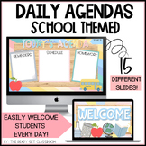 Pastel Daily Agenda Slides, School Themed Google Slides