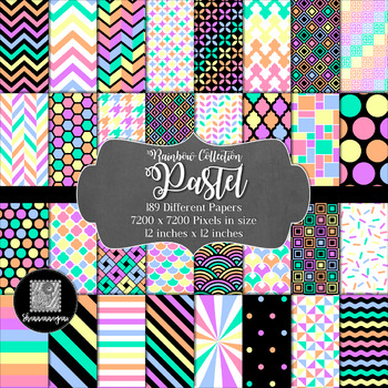 12x12 Digital Paper - Rainbow: Pastel