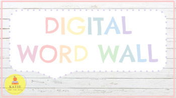Preview of Pastel Digital Word Wall - For Virtual Classrooms
