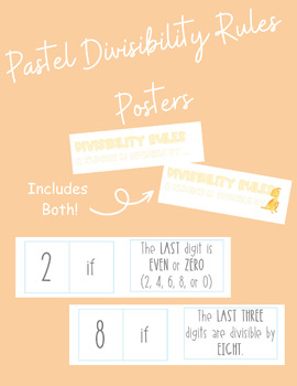 Preview of Pastel Divisibility Rules Posters