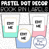 Pastel Dot Book Box Labels - Book Bin Labels