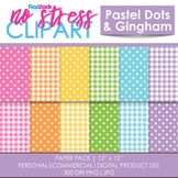 Pastel Dots Gingham Digital Papers