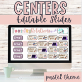 Pastel ELA Centers | Editable Rotation Slides with Timers 