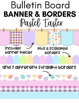 Pastel Easter Bulletin Banners & Borders, Printable Classroom Decor