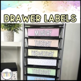 Pastel Editable 10 Drawer Cart Labels