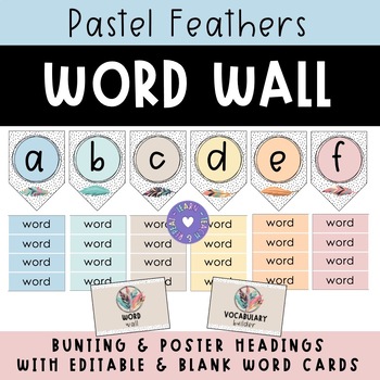 Preview of Pastel Feathers- Word Wall