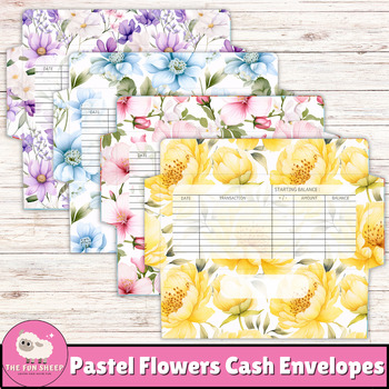 Preview of Pastel Flowers Cash Envelopes | DIY Floral Money Envelopes Budget Tracker