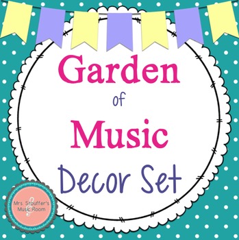 Preview of Pastel Garden Music Classroom Decor Bundle