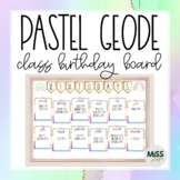 Pastel Geode Birthday Board Classroom Display