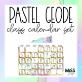 Pastel Geode Classroom Calendar Set