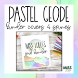 Pastel Geode Classroom Decor Binder Covers & Spines - Editable