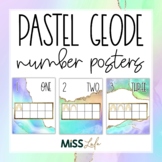 Pastel Geode Classroom Decor Number Posters