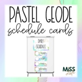 Pastel Geode Classroom Decor Schedule Cards - Editable