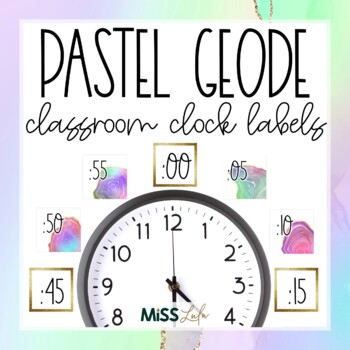 Preview of Pastel Geode Clock Labels | Clock Helpers