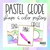 Pastel Geode Shape and Color Posters