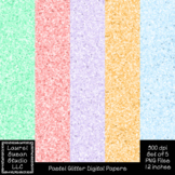 Pastel Glitter Spring Digital Papers PNG 300 dpi 12x12 in 