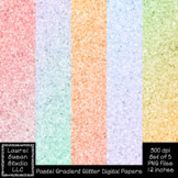 Pastel Gradient Glitter Digital Papers PNG 300 dpi 12x12 i