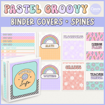 Binder Covers and Spines, Groovy Classroom Decor and Organizatio