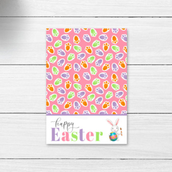 Preview of Pastel Happy Easter Printable Mini Flat Lay Cookie Card Tags, Easter Note Cards