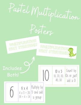 Preview of Pastel Multiplication Strategy Posters