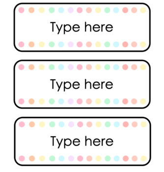 Preview of Pastel Name Plates- Can be edited!