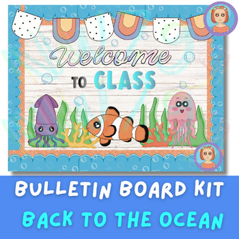 Preview of Pastel Ocean Bulletin Board, Ocean crafts Bulletin Boards, Pastel Ocean Door Dec