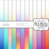 Pastel Ombre Digital Paper, scrapbook backgrounds