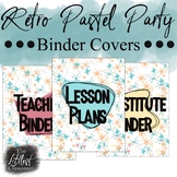 Pastel Party Retro Binder Covers EDITABLE | Vintage Midcen