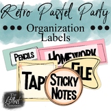 Pastel Party Retro EDITABLE Classroom Labels | Vintage Des
