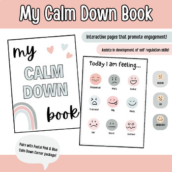 Preview of Pastel Pink & Blue Calm Down Book