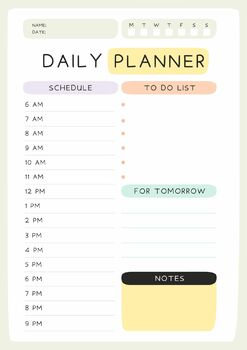 Pastel Playful Daily Weekly Monthly Planner pack by lachache ilyes