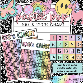 Preview of Pastel Pop Decor Bundle 100 & 120's Chart