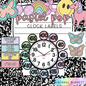 Preview of Pastel Pop Decor Bundle Clock Labels