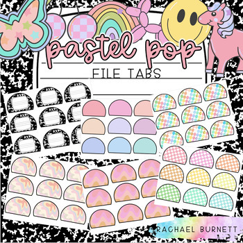 Preview of Pastel Pop Decor Bundle File Tabs