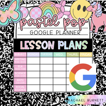 Preview of Pastel Pop Decor Bundle Google Lesson Planner