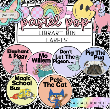 Preview of Pastel Pop Decor Bundle Library Bin Labels