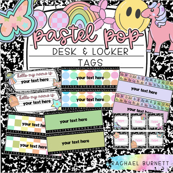 Preview of Pastel Pop Desk and Locker Tags