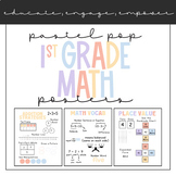 Pastel Pop First Grade Math Posters Posters