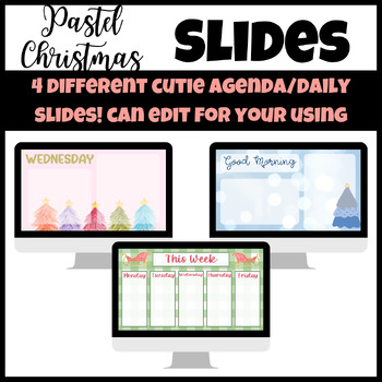 Preview of Pastel Pretty Christmas Editable Daily and Weekly Agenda Slides